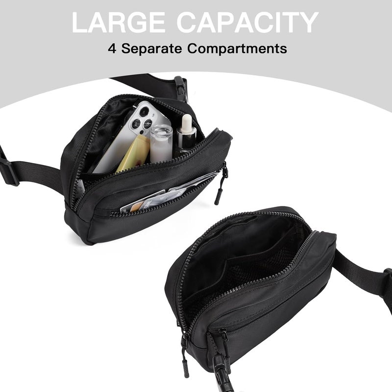 Telena Fanny Packs Crossbody Belt Bag Cross Body Bag Fashionable for Women with Adjustable Strap Black - Image 3